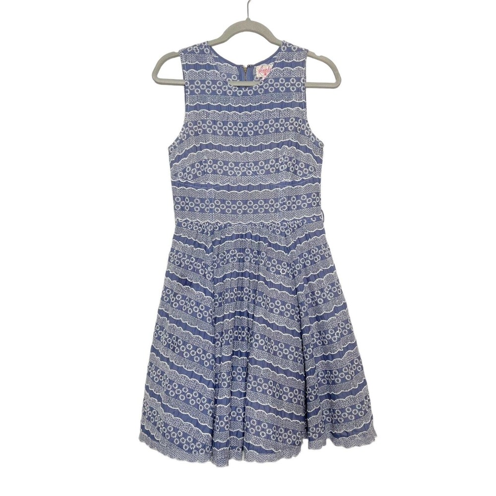Plenty by Tracy Reese Slate Blue Tulle Lined Sleeveless Swing Dress Size 6